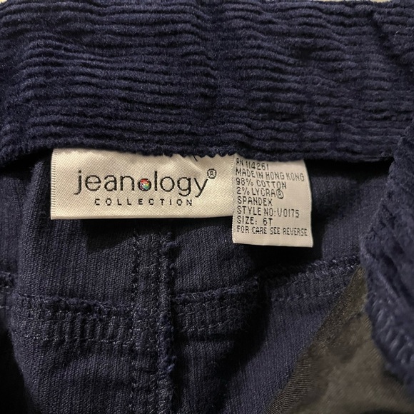 Newport News Jeanology Boot Cut Corduroy Jeans in Dark Indigo Blue, Size 6 Tall - Picture 6 of 7